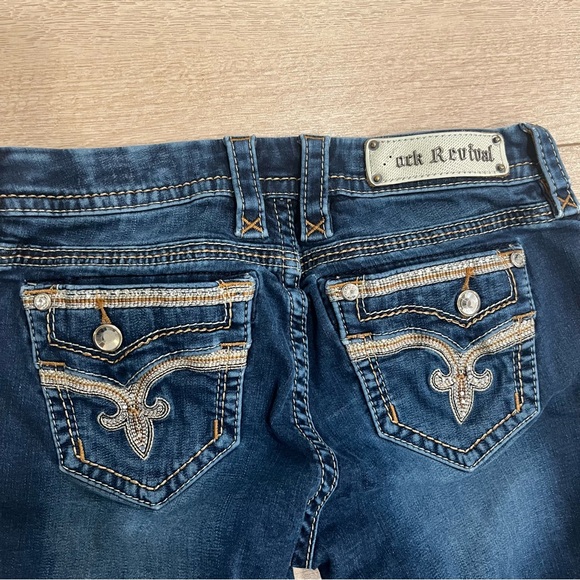 Rock Revival Women’s Betty Easy Boot Faded Embellished Jeans Size 27 - Picture 8 of 8